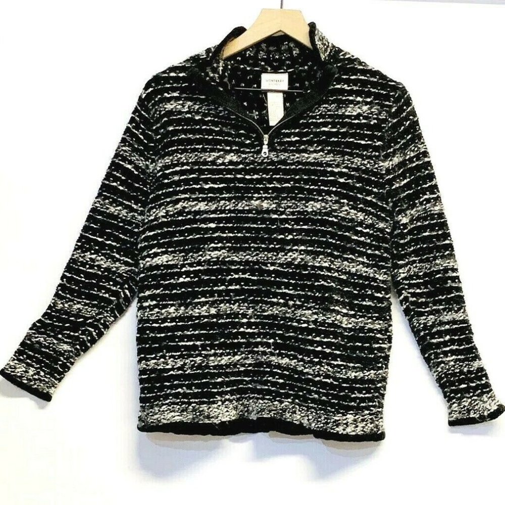 Monterey Koret wool 3/4 Zipper Pullover womens lg